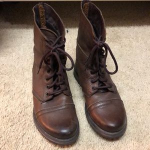 Steve Madden Brown Combat Boots